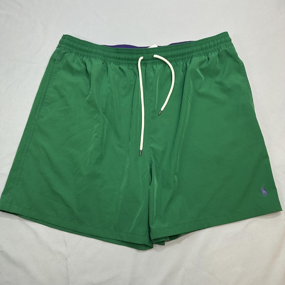 Polo Ralph Lauren Swim Shorts Mens Big 2X Green Drawstring Summer Surf